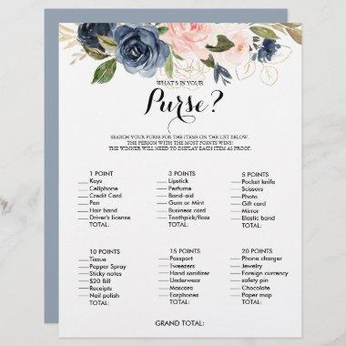 What's in your Purse Gold Navy Bridal Shower Game