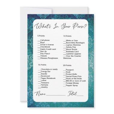 What's In Your Purse Green Damask
