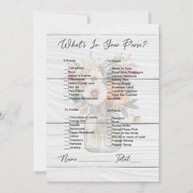 What's In Your Purse Mason Jar Bridal Shower Invitations