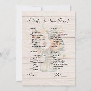 What's In Your Purse Mason Jar Bridal Shower Invitations