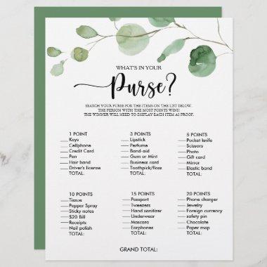 What's in your Purse Minimalist Bridal Shower Game