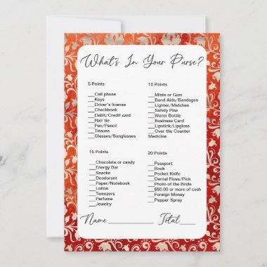 What's In Your Purse OrangeVictorian Bridal Shower Invitations