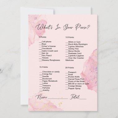 What's In Your Purse Pink & Blush Bridal Shower Invitations