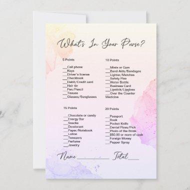 What's In Your Purse Pink & Purple Bridal Shower Invitations
