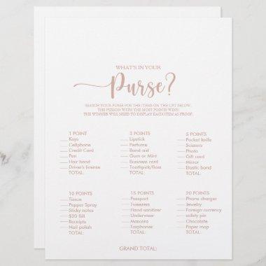 What's in your Purse Rose Gold Bridal Shower Game