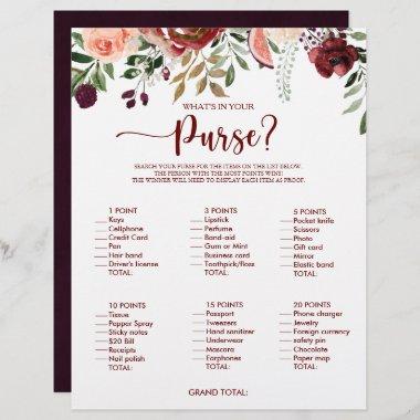 What's in your Purse Rustic Bridal Shower Game