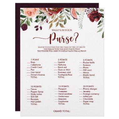 What's in your Purse Rustic Bridal Shower Game