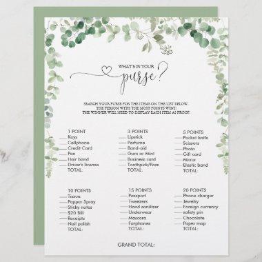 What's in your Purse Script Bridal Shower Game
