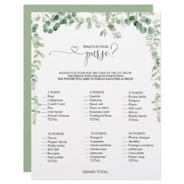 What's in your Purse Script Bridal Shower Game