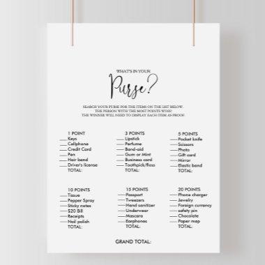 What's in your Purse Script  Game