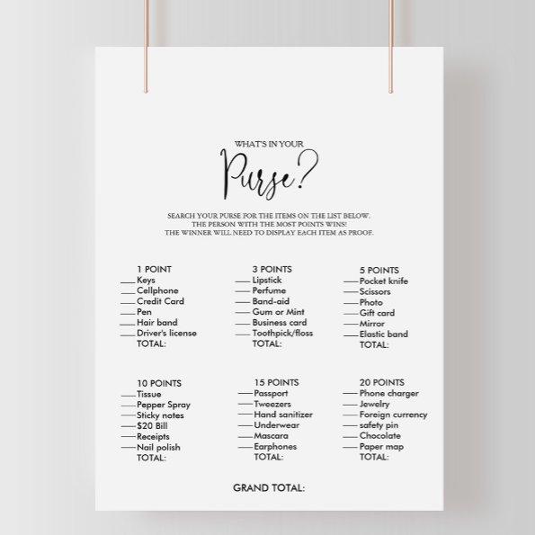 What's in your Purse Script  Game
