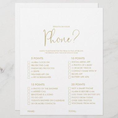 What's on your Gold Phone Bridal Shower Game