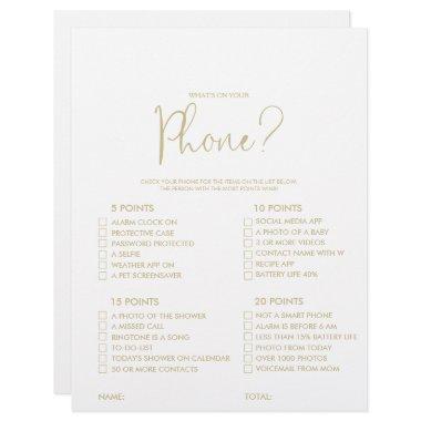 What's on your Gold Phone Bridal Shower Game