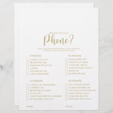 What's on your Phone Minimalist Bridal Shower Game