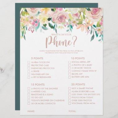What's on your Phone Rose Gold Bridal Shower Game