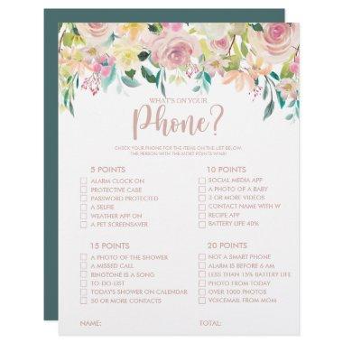 What's on your Phone Rose Gold Bridal Shower Game