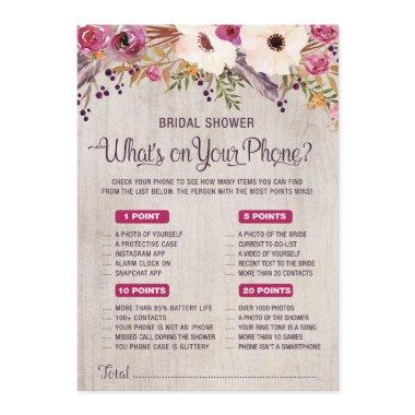 What's on Your Phone Rustic  Game