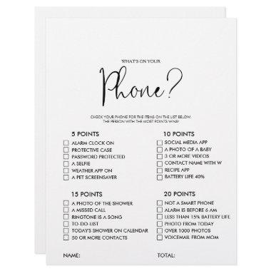 What's on your Script Phone Bridal Shower Game