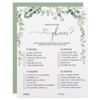 What's on your Script Phone Bridal Shower Game