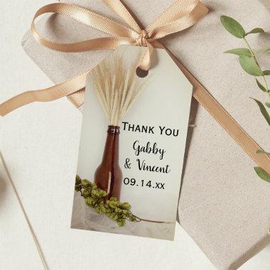 Wheat and Hops Brewery Wedding Favor Tags