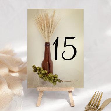 Wheat and Hops Brewery Wedding Table Number
