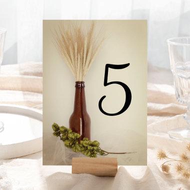 Wheat and Hops Brewery Wedding Table Number