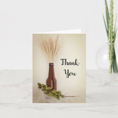 Wheat and Hops Brewery Wedding Thank You Note