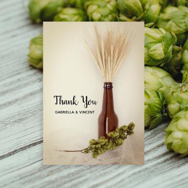 Wheat and Hops Brewery Wedding Thank You Note Invitations
