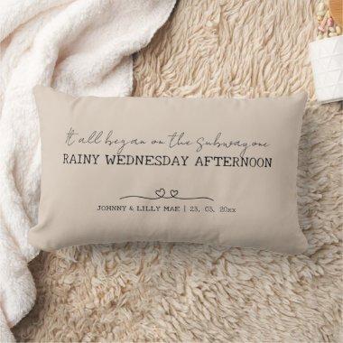 Where It all Began Beige Typewriter Lettering Lumbar Pillow