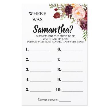 Where was She bridal shower english spanish game