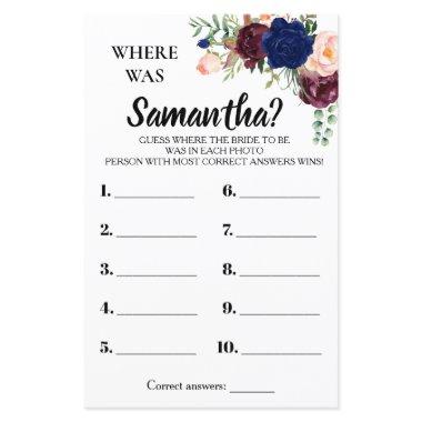 Where was She bridal shower english spanish game