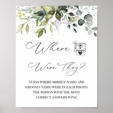 Where Were Bride & Groom Bridal Couples Shower Poster
