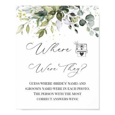 Where Were Bride & Groom Bridal Couples Shower Poster