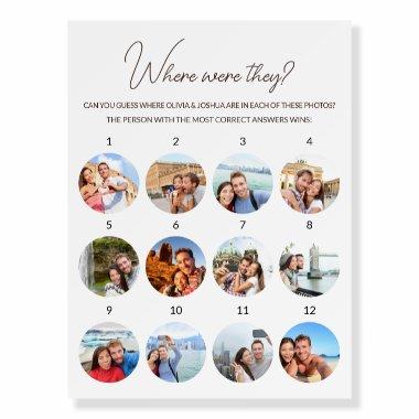 Where Were They 12 Photo Wedding Engagement Game Foam Board