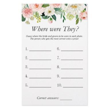 Where Were They Blush Floral  Game Flyer