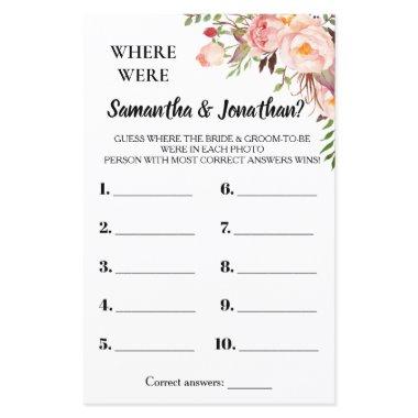 Where were they bridal shower english spanish game