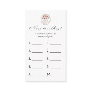 Where Were They? Bridal Shower Game Invitations