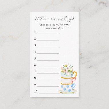 Where Were They? Bridal Shower Game Invitations