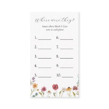 Where Were They? Bridal Shower Game Invitations