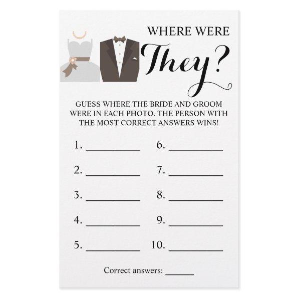 Where were They? Bride & Groom Game  Flyer