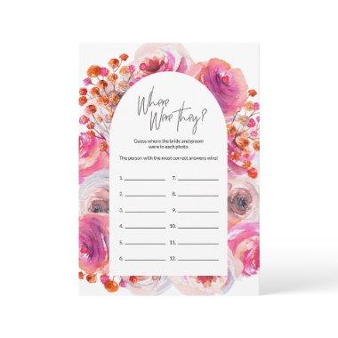 Where Were They Bride Shower Floral Arch Game