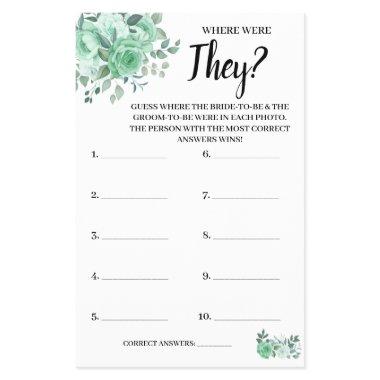 Where were They GreenRoses  Game  Flyer