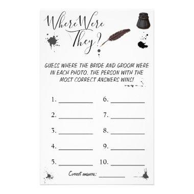 Where were They? | Pen & Inkwell Shower Game Invitations Flyer