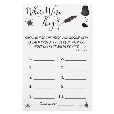 Where were They? | Pen & Inkwell Shower Game  Flyer