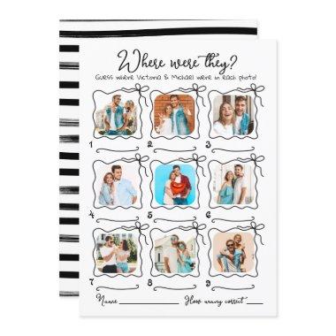 Where were they Photo Hand Drawn wavy Bridal game Invitations