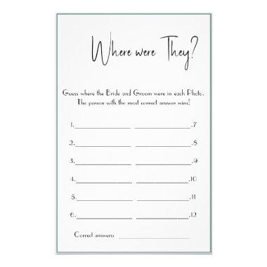 Where were They? Shower Game Invitations Flyer