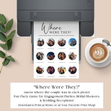 Where Were They Wedding Engagement Game 12 Photos Poster