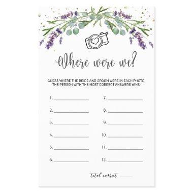Where Were We Bridal Game Eucalyptus Lavender Flyer
