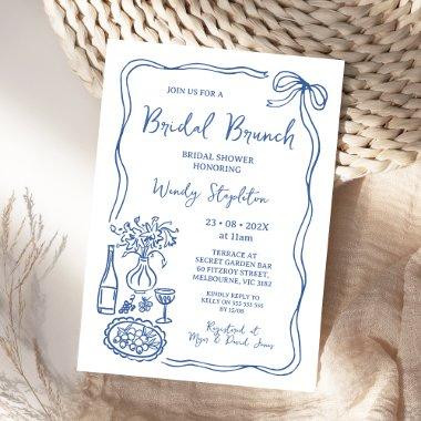 Whimsical Blue Hand Drawn Brunch