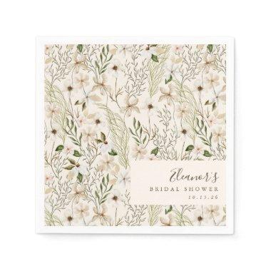 Whimsical Boho Greenery Foliage Bridal Shower Napkins